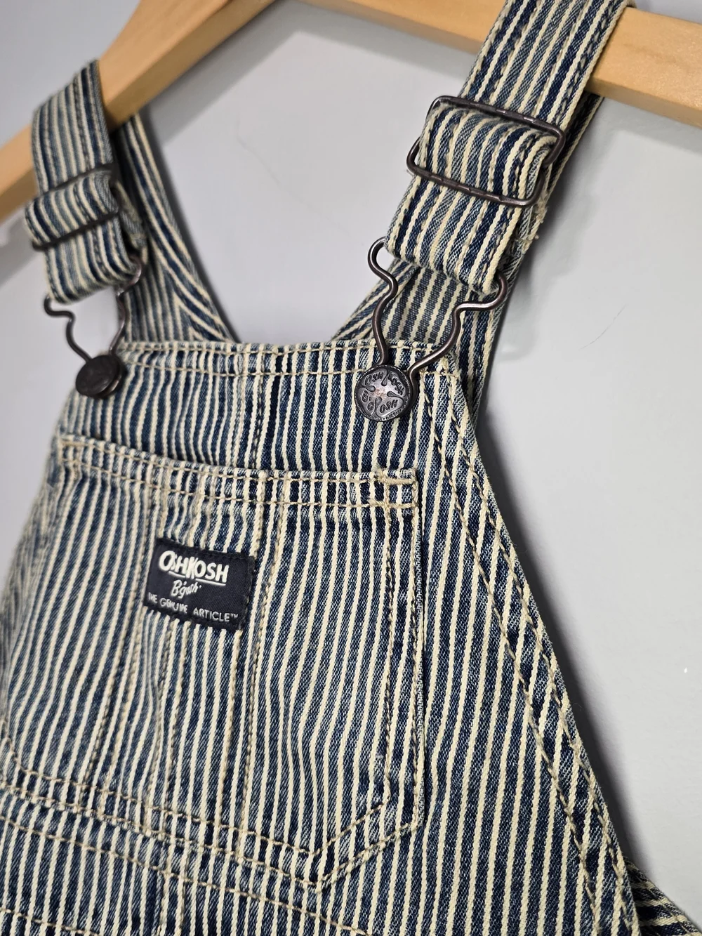 OshKosh B'gosh Striped Kids Overalls - Navy & White
